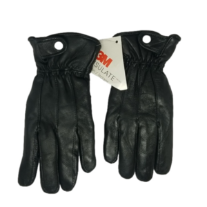 3m Thinsulate Black Leather Gloves 3M Snap Wrist Size Medium/Large